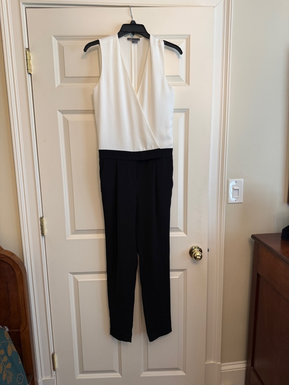 Vince Two-Tone Sleeveless Black & White Jumpsuit